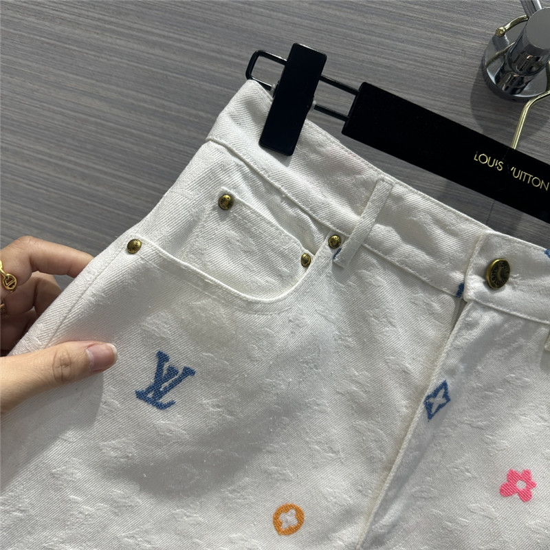 l0vis Vvtt0n lv white denim shorts replicas clothes