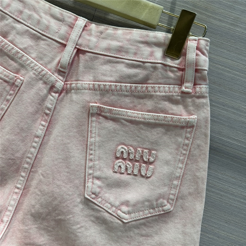 M1um1u straight denim shorts replica designer clothes