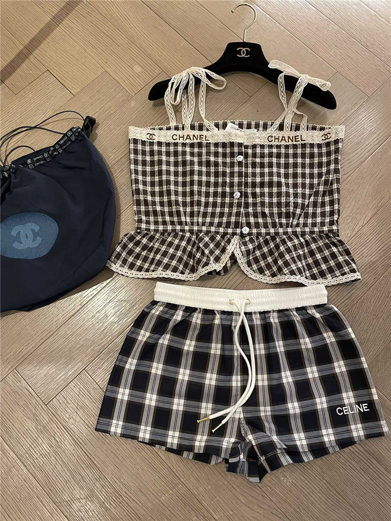 Ch**el new plaid camisole replica clothes