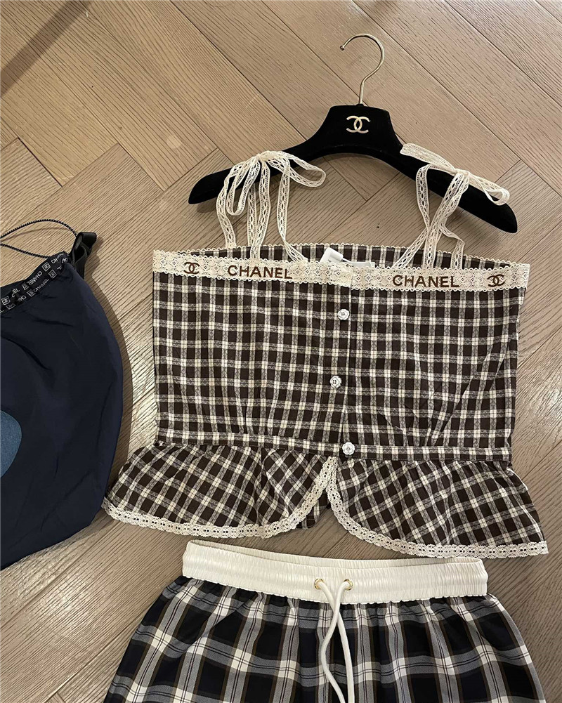 Ch**el new plaid camisole replica clothes