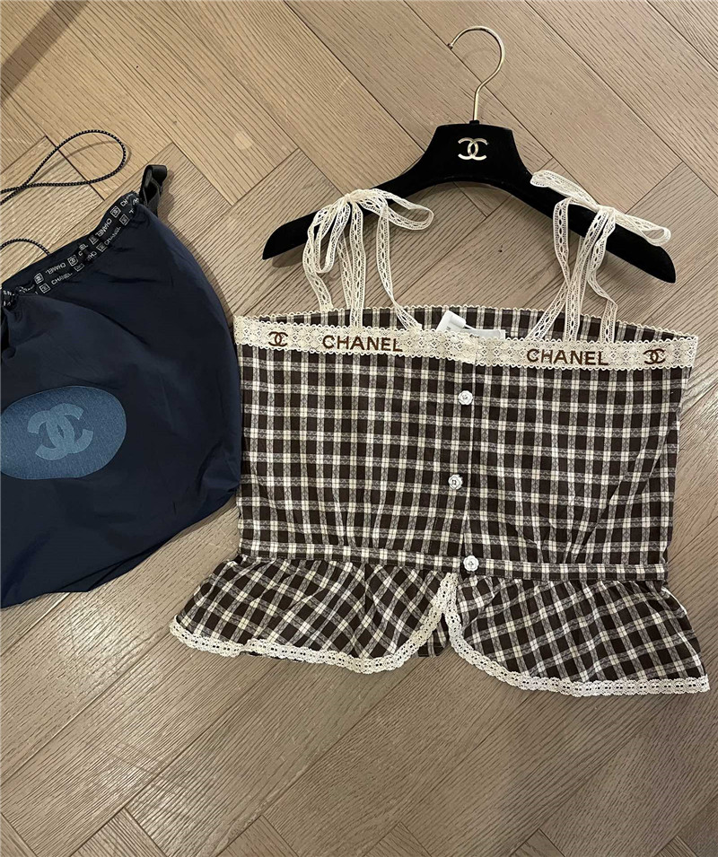 Ch**el new plaid camisole replica clothes