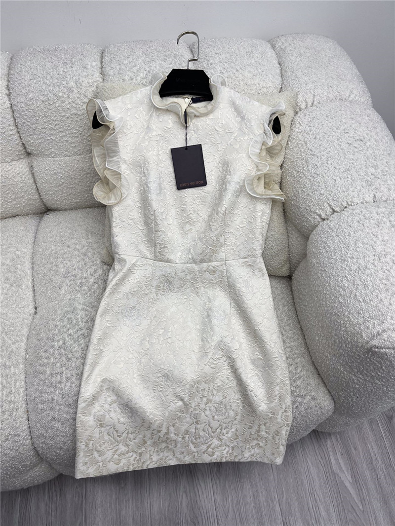 l0vis Vvtt0n lv ruffled jacquard dress replica clothing