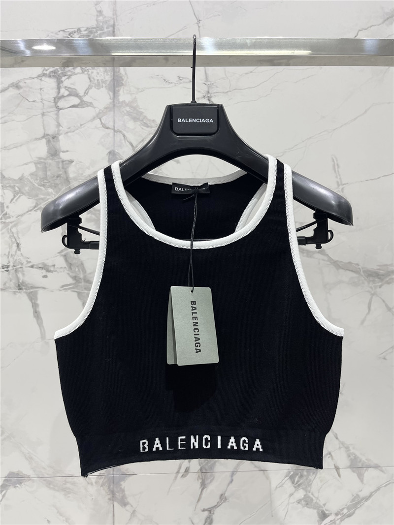 Ba1en*iaga letter jacquard sports vest replica clothing