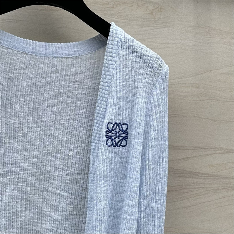 L0ew* blue linen yarn cardigan