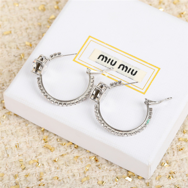 m1um1u full D1am0nd single large D1am0nd earrings