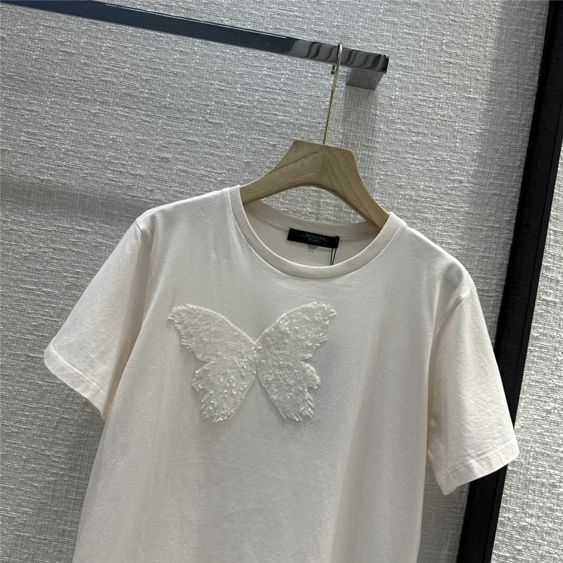 Vanitoo embroidered butterfly cotton T-shirt replicas clothes