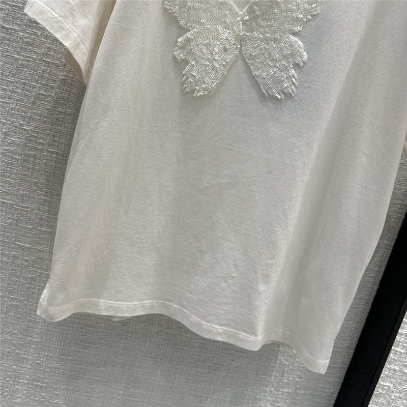 Vanitoo embroidered butterfly cotton T-shirt replicas clothes