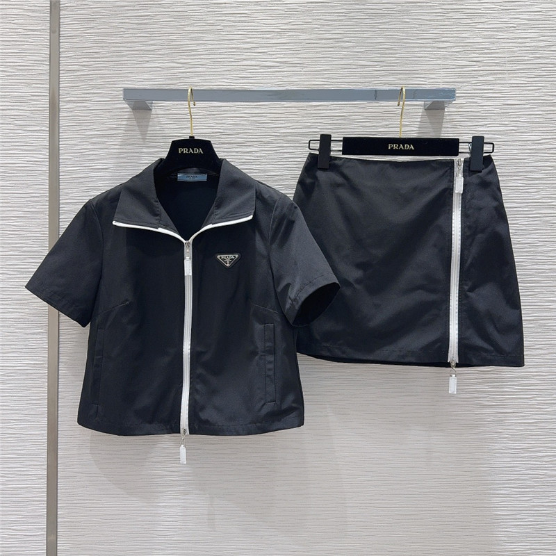 Pra*a nylon casual sports technology suit replica clothes