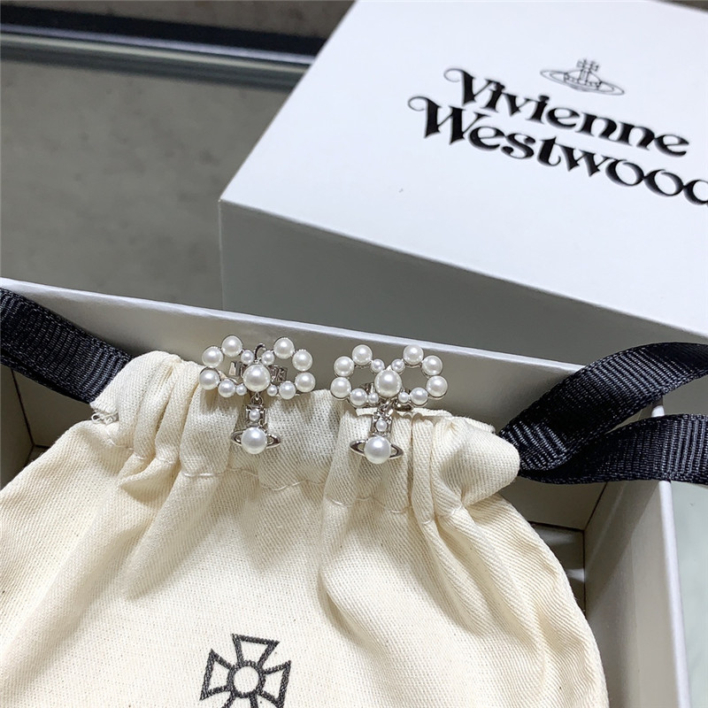 u1u1enne westwood bow saturn stud earrings