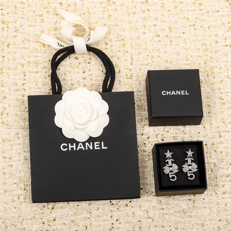 Ch**el multi-element double c earrings