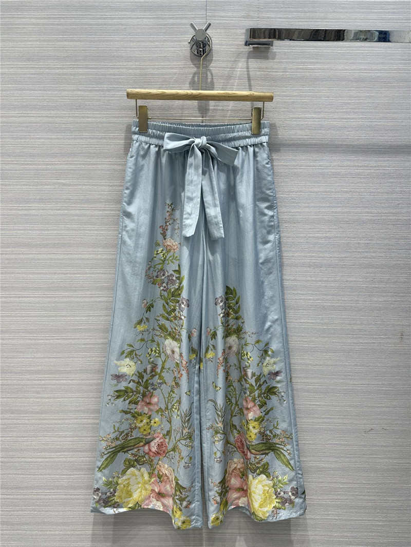 zimm mulberry cotton printed wide leg pants replica clothes