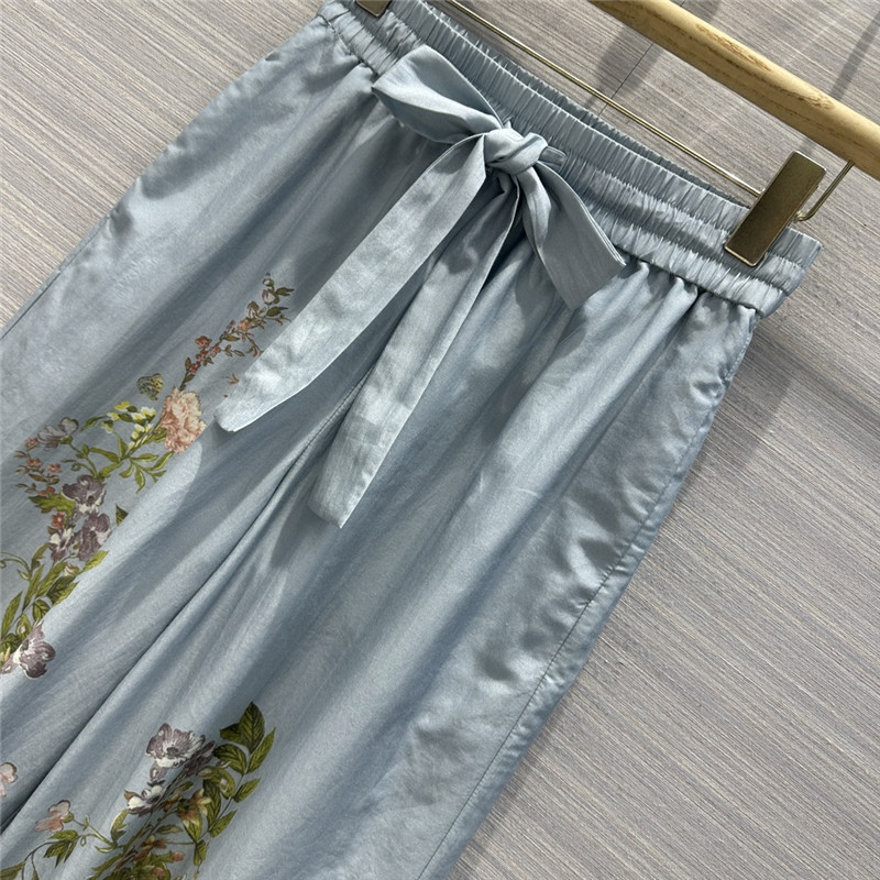 zimm mulberry cotton printed wide leg pants replica clothes