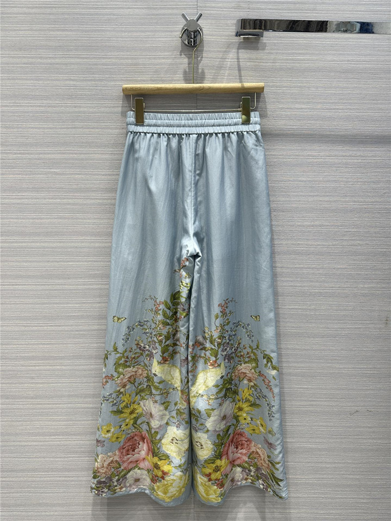 zimm mulberry cotton printed wide leg pants replica clothes