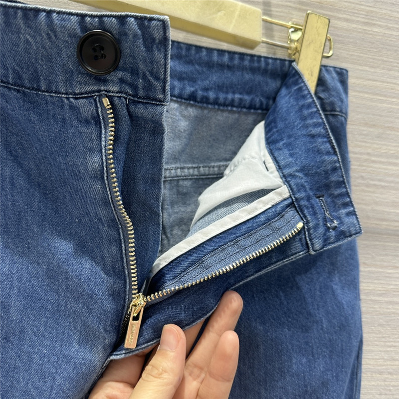 M1um1u soft denim mid-low-rise straight pants replica clothing