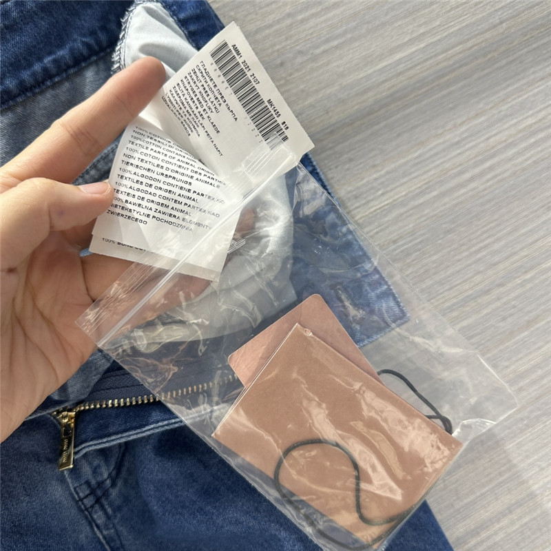 M1um1u soft denim mid-low-rise straight pants replica clothing