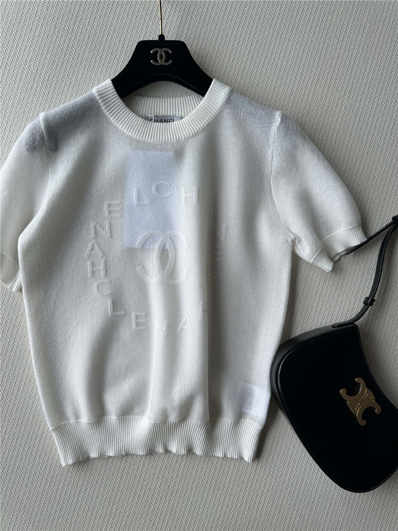 Ch**el dark jacquard logo top cheap replica designer clothes