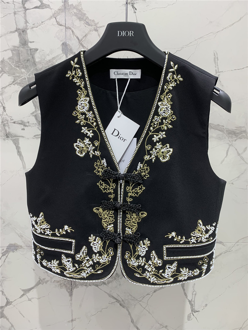 D10r embroidered butterfly vest replica clothing sites