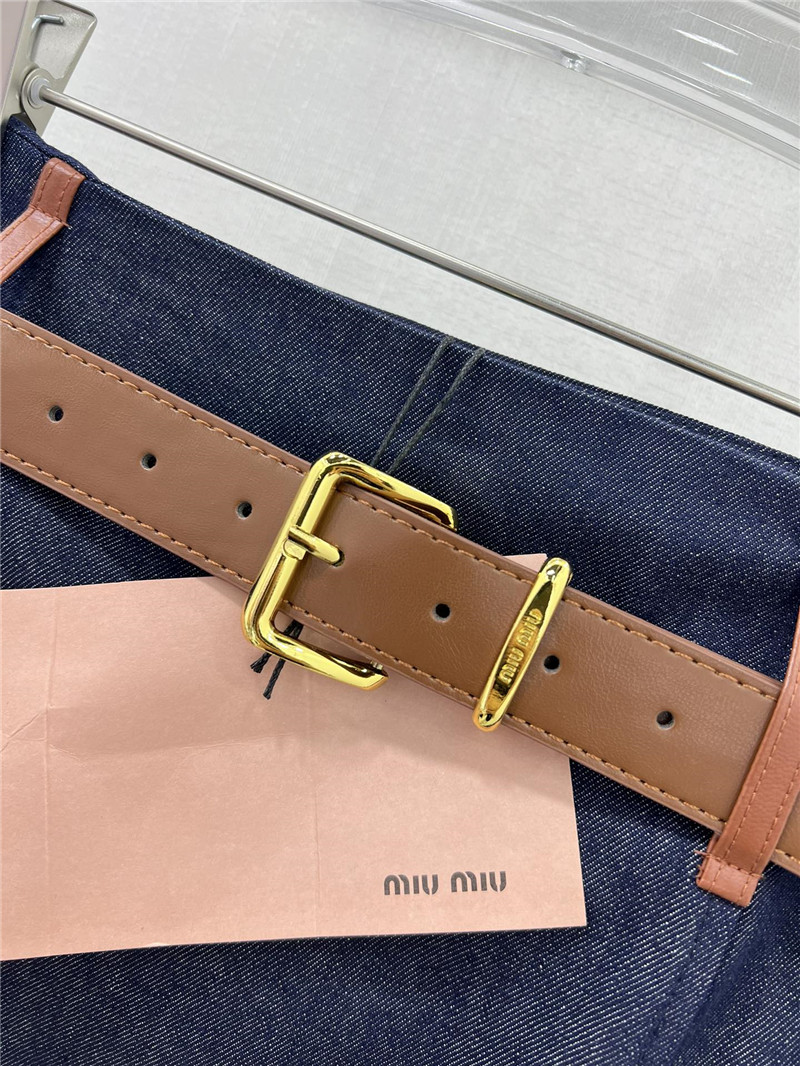 M1um1u patchwork leather skirt replica designer clothes