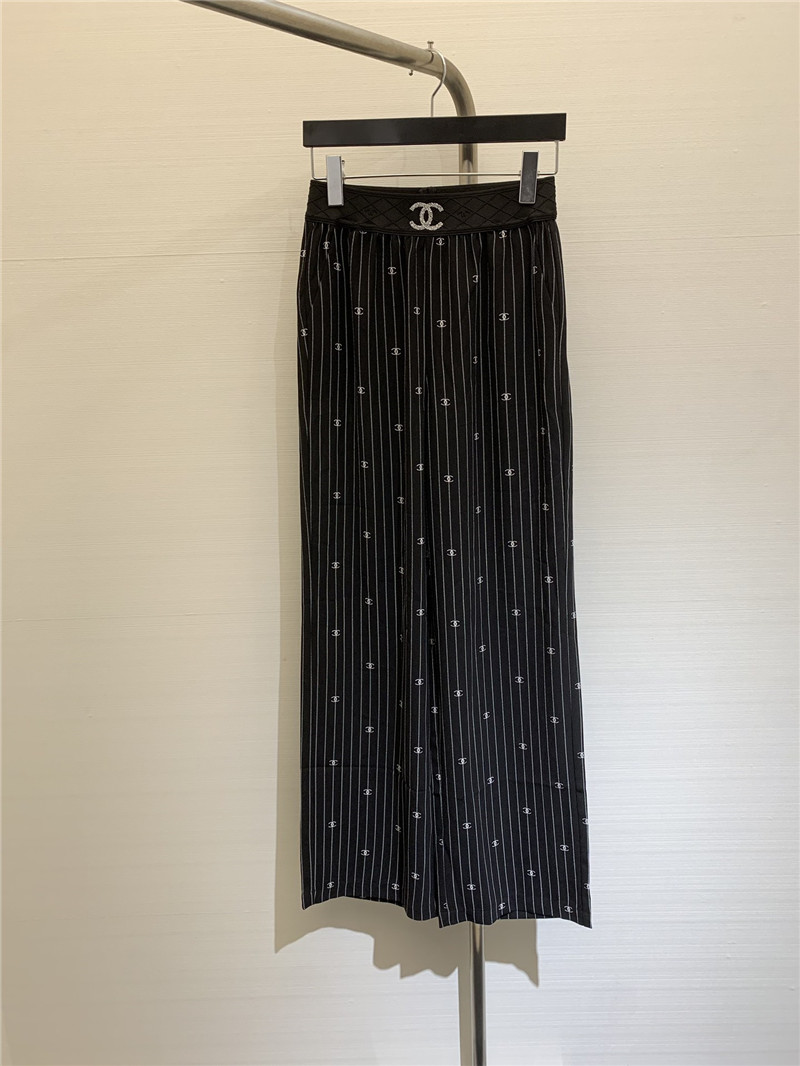 Ch**el elastic striped casual trousers replica designer clothes