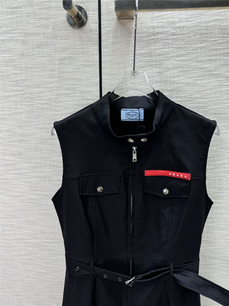 Pra*a stand collar sleeveless zip dress replica d&g clothing