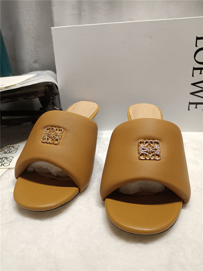 L0ew* anagram medallion kitten-heel mules in brown