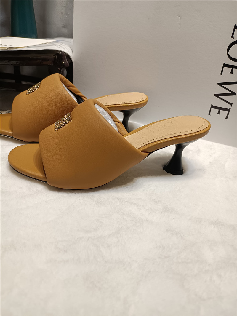 L0ew* anagram medallion kitten-heel mules in brown