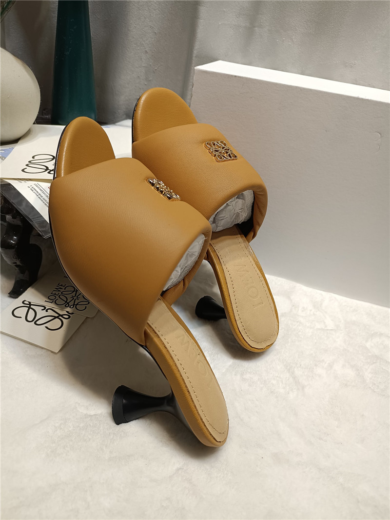 L0ew* anagram medallion kitten-heel mules in brown