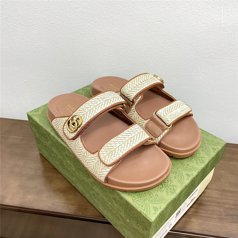Gvc*1 gg canvas crystal-embellished sandals in beige