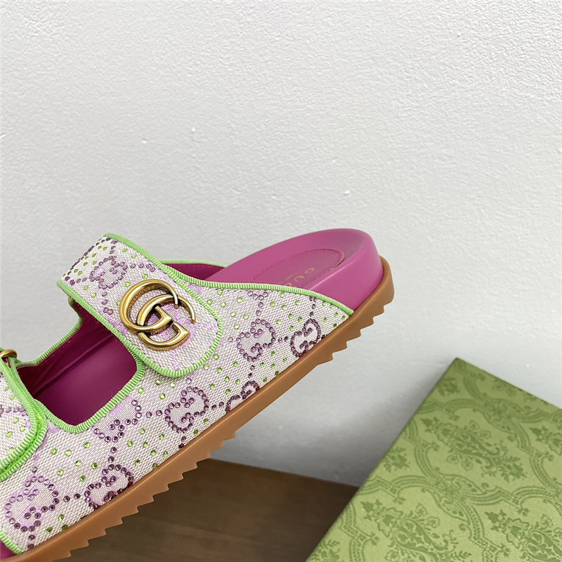 Gvc*1 gg canvas crystal-embellished sandals