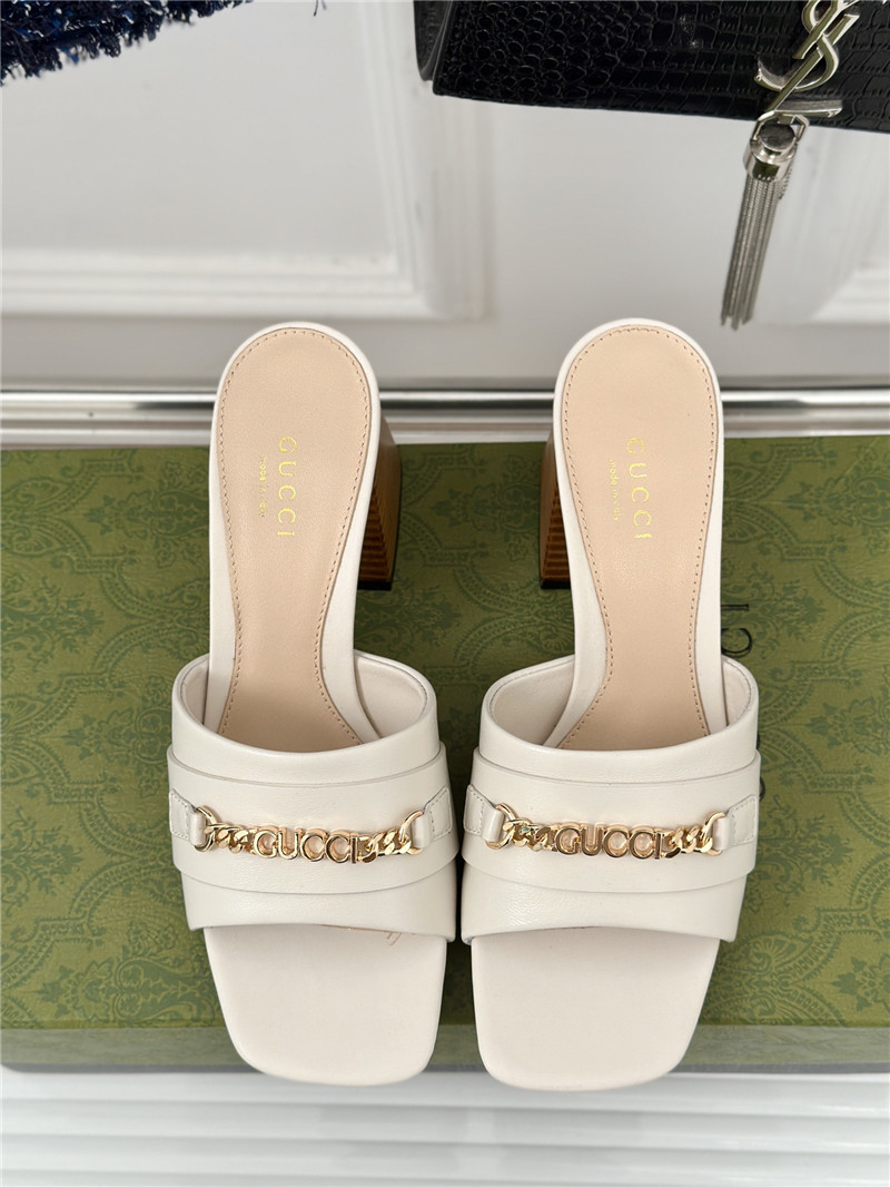 Gvc*1 signoria leather slide sandal white