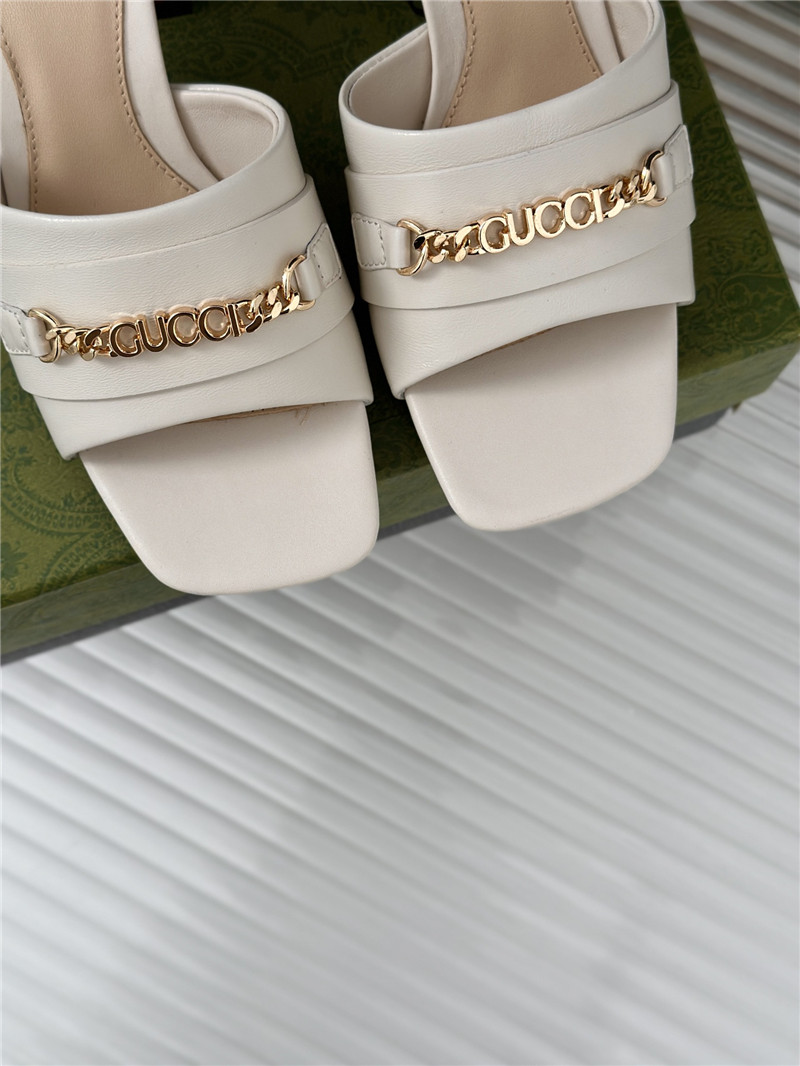 Gvc*1 signoria leather slide sandal white
