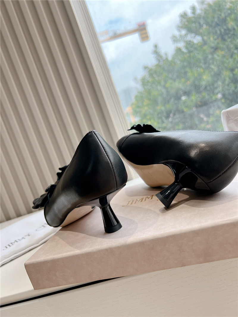 J1m*y Ch00 rosalia black leather pumps