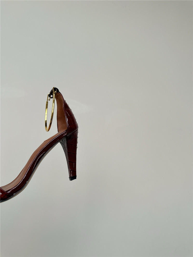 F**di keefa burgundy leather slingback sandals