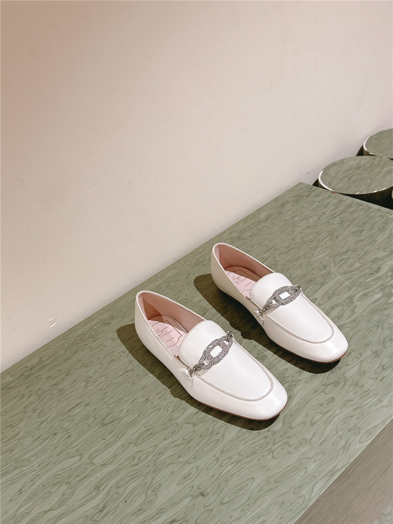 roger u1u1er embellished white leather loafers