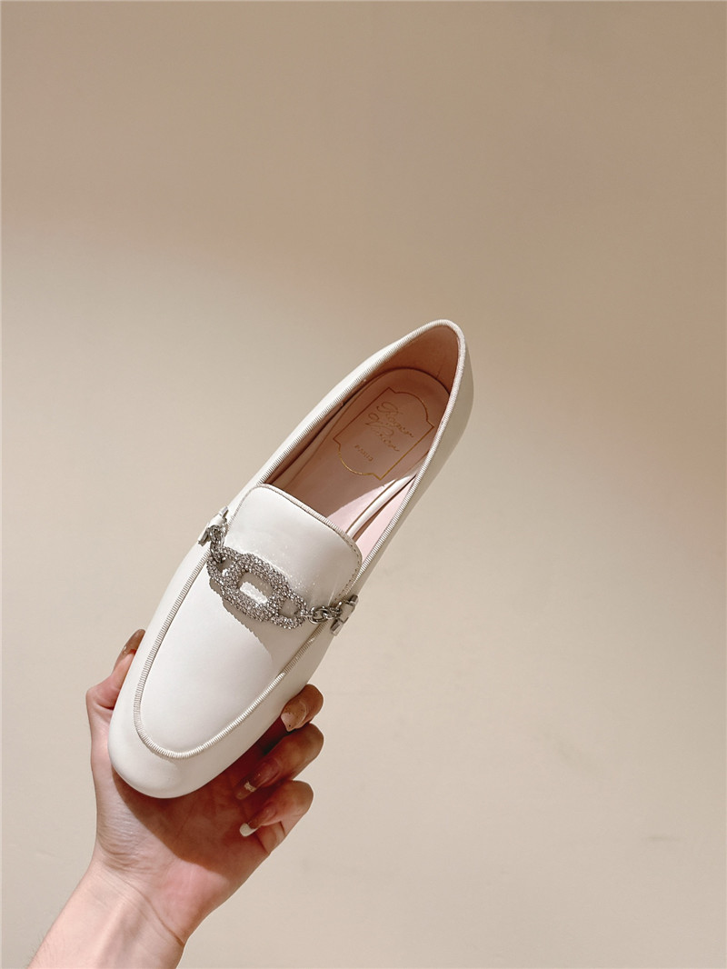 roger u1u1er embellished white leather loafers