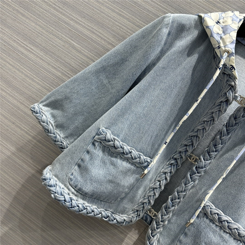 Ch**el denim blue jeans suit replica designer clothes