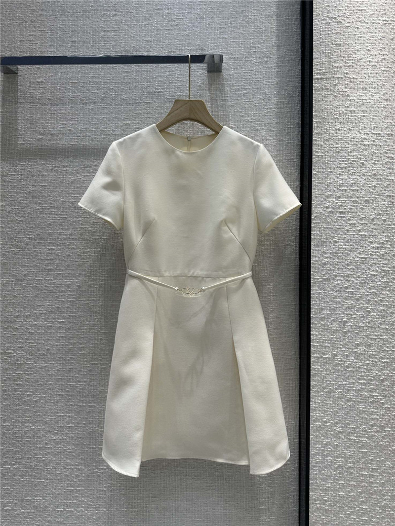Va1e*ntin0 cream white short sleeve dress replica clothes