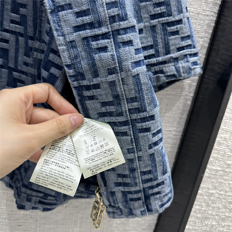 F**di short sleeve denim jacket short coat replica clothes