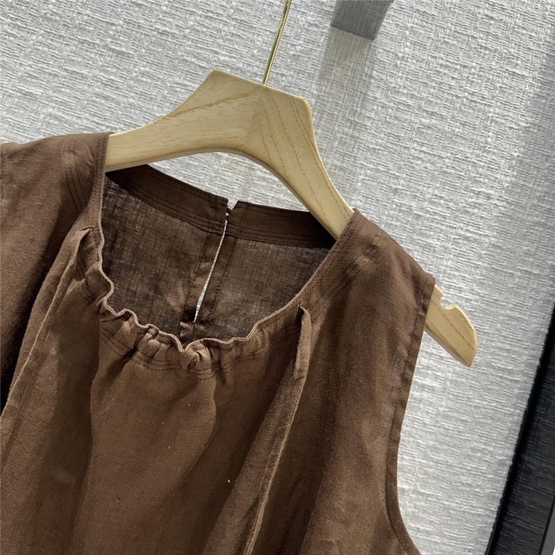 The R0w pleated crew neck vest top cheap replica designer clothes