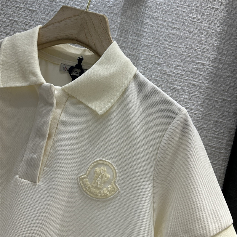 Moncler nylon patchwork polo shirt short sleeves replica clothing