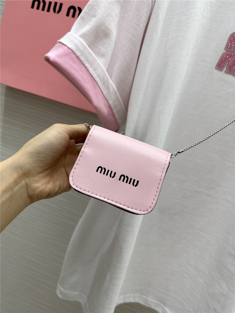 M1um1u beaded contrast color t-shirt replica clothes