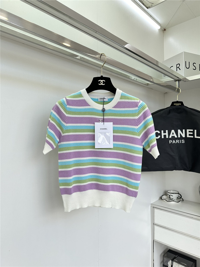 Ch**el crew neck short sleeve sweater replica d&g clothing