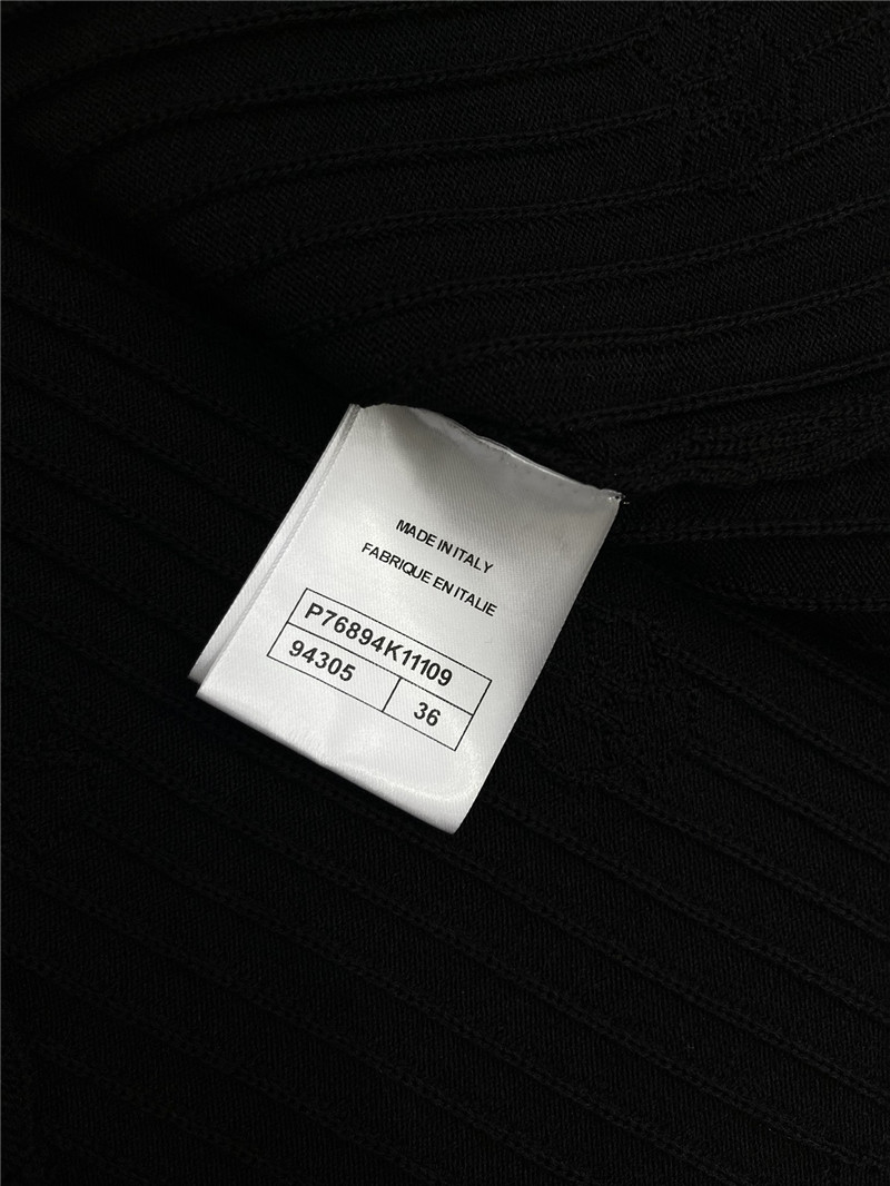 Ch**el lace logo button lapel knit dress replica clothing