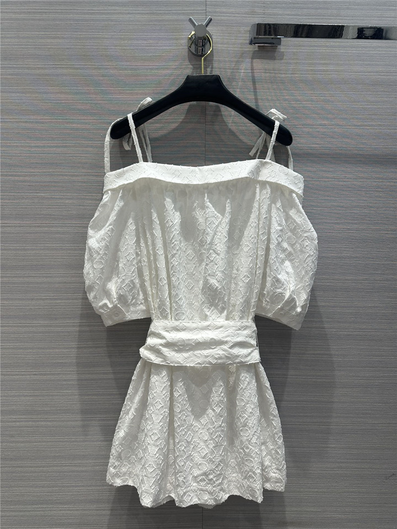 l0vis Vvtt0n lv one shoulder tie shirt dress replica clothing