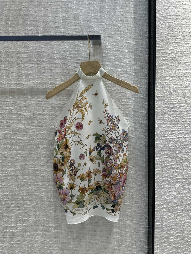 D10r silk printed halterneck vest replica clothing