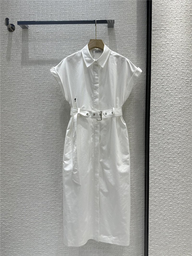 D10r small collar waist long dress replica designer clothes