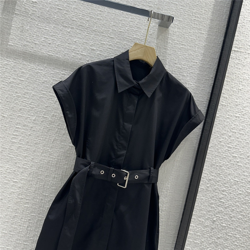 D10r small collar waist long dress replica designer clothes