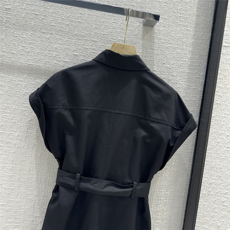 D10r small collar waist long dress replica designer clothes