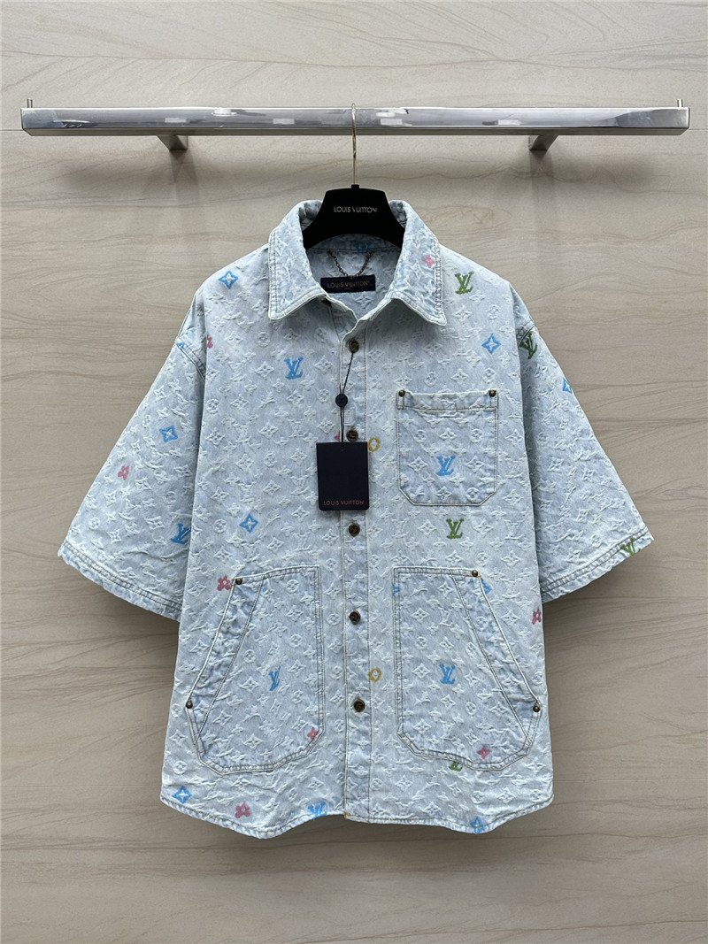 l0vis Vvtt0n lv jacquard denim short-sleeved jacket replica clothing