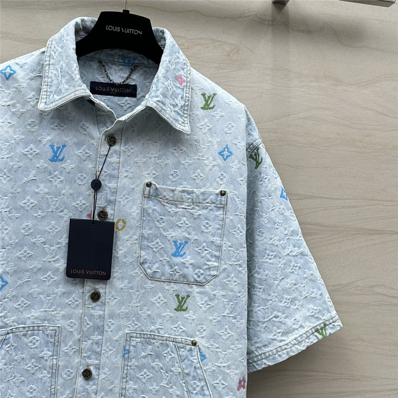 l0vis Vvtt0n lv jacquard denim short-sleeved jacket replica clothing